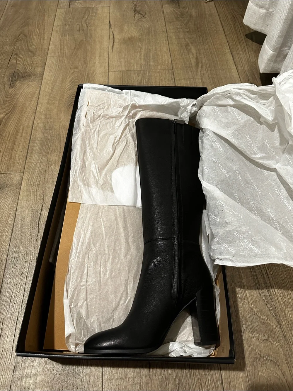 Kenneth Cole Black Over-the-Knee Block Heel Boots